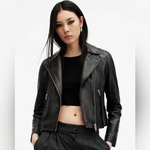 Dalby Slim Fit Leather Biker Jacket_Size6